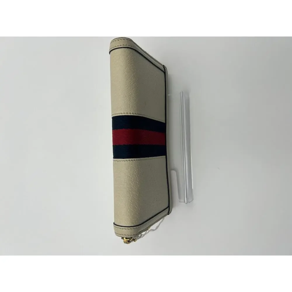 Gucci Ophidia GG Zip Around Wallet Ivory Web Stripe Continental Classic GG EUC - Picture 4 of 5